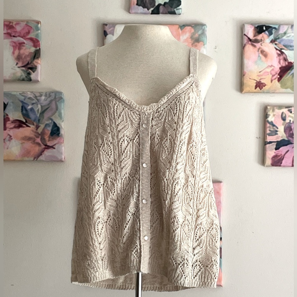 Lauren Conrad Cream Color Knitted Tank